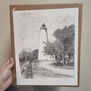 Monochrome Lighthouse Art Print